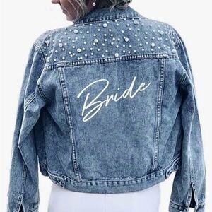 Watchify pearl bride denim jacket NWT